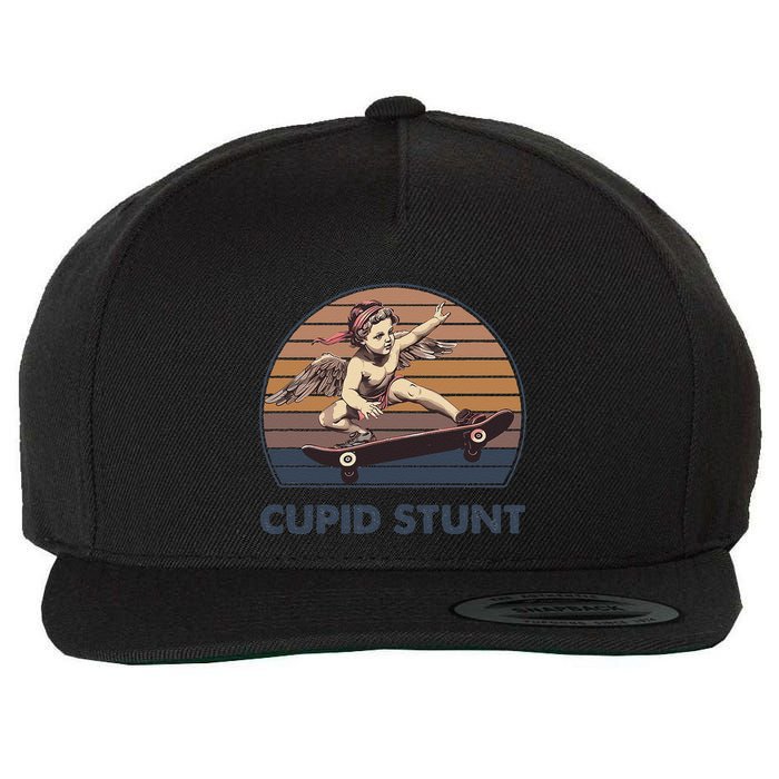 Cupid Stunt Unhinged Cringe Funny Inappropriate Embarrassing Gift Wool Snapback Cap