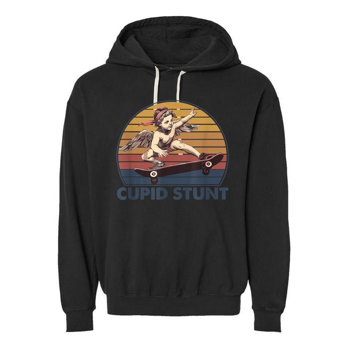 Cupid Stunt Unhinged Cringe Funny Inappropriate Garment-Dyed Fleece Hoodie