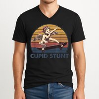 Cupid Stunt Unhinged Cringe Funny Inappropriate V-Neck T-Shirt