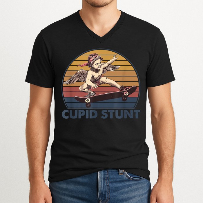 Cupid Stunt Unhinged Cringe Funny Inappropriate V-Neck T-Shirt