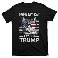 Cat Sunglasses Usa Flag Even My Cat Loves Trump T-Shirt