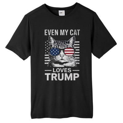 Cat Sunglasses Usa Flag Even My Cat Loves Trump Tall Fusion ChromaSoft Performance T-Shirt