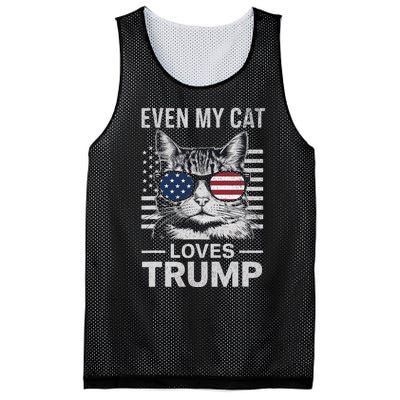 Cat Sunglasses Usa Flag Even My Cat Loves Trump Mesh Reversible Basketball Jersey Tank