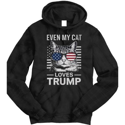 Cat Sunglasses Usa Flag Even My Cat Loves Trump Tie Dye Hoodie