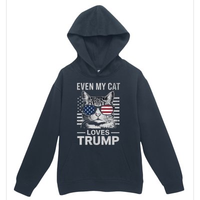 Cat Sunglasses Usa Flag Even My Cat Loves Trump Urban Pullover Hoodie