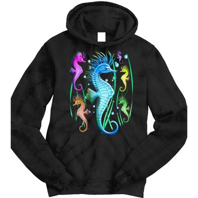Colorful Seahorses Underwater Tie Dye Hoodie