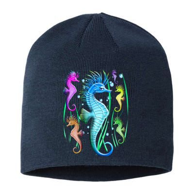 Colorful Seahorses Underwater Sustainable Beanie