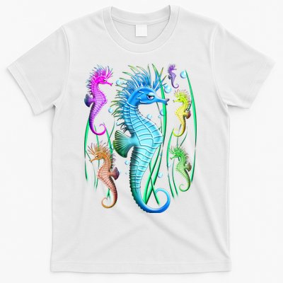 Colorful Seahorses Underwater T-Shirt