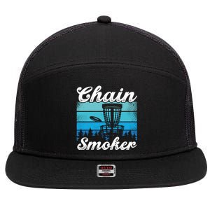 Chain Smoker Ultimate Frisbee Gift 7 Panel Mesh Trucker Snapback Hat