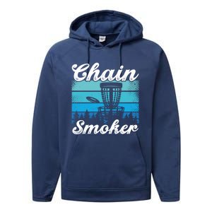 Chain Smoker Ultimate Frisbee Gift Performance Fleece Hoodie