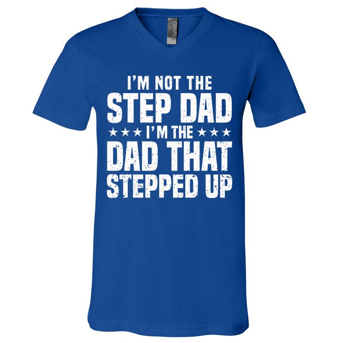 Cool Step Up Dad For Father Worlds Best Stepdad Ever V-Neck T-Shirt