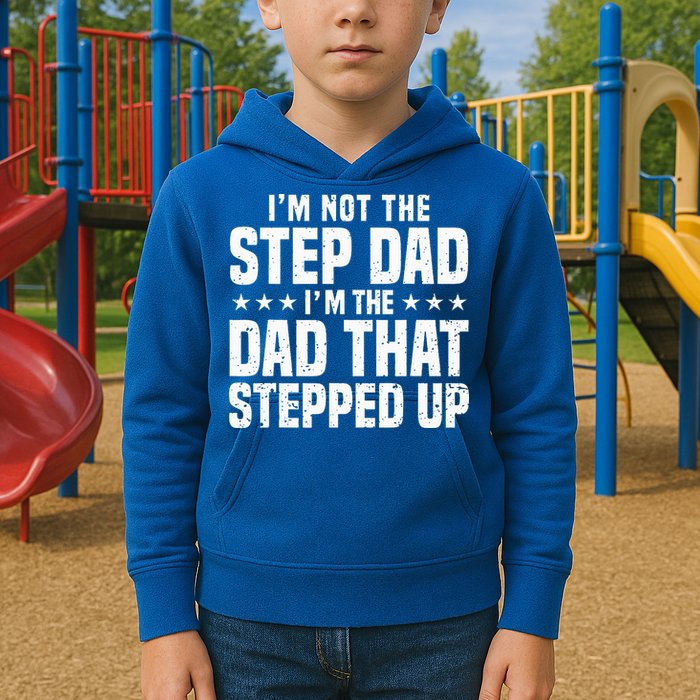 Cool Step Up Dad For Father Worlds Best Stepdad Ever Kids Hoodie