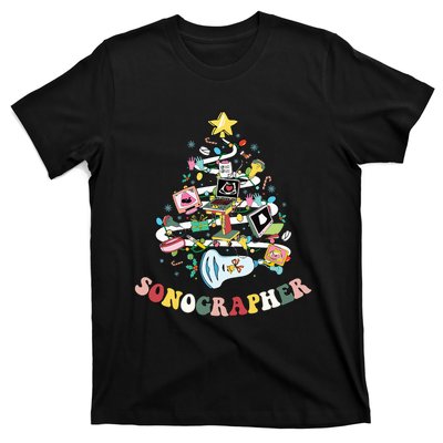 Christmas Sonographer Ultrasound Technologist Xmas Tree T-Shirt