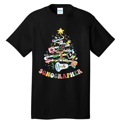 Christmas Sonographer Ultrasound Technologist Xmas Tree Tall T-Shirt