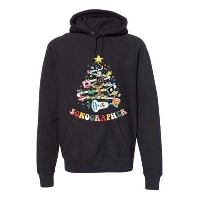 Christmas Sonographer Ultrasound Technologist Xmas Tree Premium Hoodie