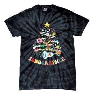 Christmas Sonographer Ultrasound Technologist Xmas Tree Tie-Dye T-Shirt