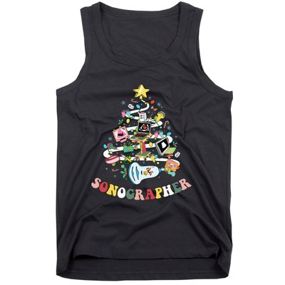 Christmas Sonographer Ultrasound Technologist Xmas Tree Tank Top