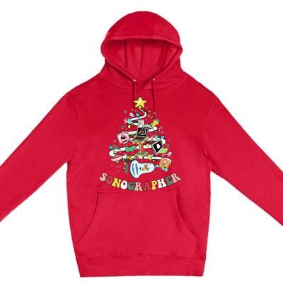 Christmas Sonographer Ultrasound Technologist Xmas Tree Premium Pullover Hoodie