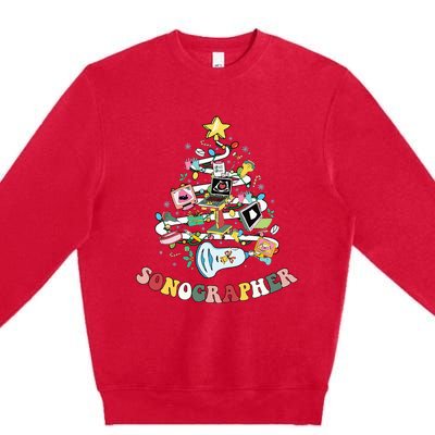 Christmas Sonographer Ultrasound Technologist Xmas Tree Premium Crewneck Sweatshirt