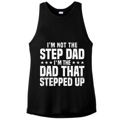 Cool Step Up Dad For Father Worlds Best Stepdad Ever Ladies PosiCharge Tri-Blend Wicking Tank
