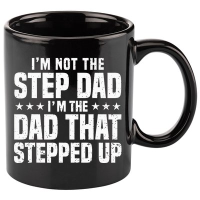 Cool Step Up Dad For Father Worlds Best Stepdad Ever 11oz C Handle Ceramic Mug