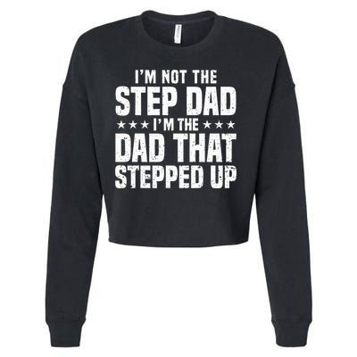 Cool Step Up Dad For Father Worlds Best Stepdad Ever Cropped Pullover Crew