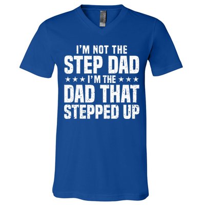 Cool Step Up Dad For Father Worlds Best Stepdad Ever V-Neck T-Shirt