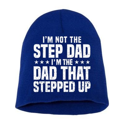 Cool Step Up Dad For Father Worlds Best Stepdad Ever Short Acrylic Beanie