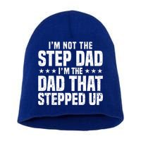 Cool Step Up Dad For Father Worlds Best Stepdad Ever Short Acrylic Beanie