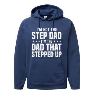 Cool Step Up Dad For Father Worlds Best Stepdad Ever Performance Fleece Hoodie