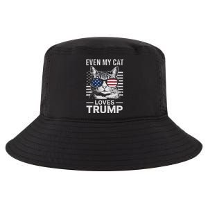 Cat Sunglasses Usa Flag Even My Cat Loves Trump Cool Comfort Performance Bucket Hat