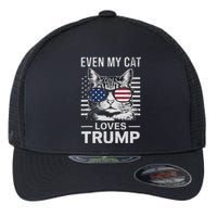 Cat Sunglasses Usa Flag Even My Cat Loves Trump Flexfit Unipanel Trucker Cap