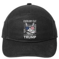 Cat Sunglasses Usa Flag Even My Cat Loves Trump 7-Panel Snapback Hat