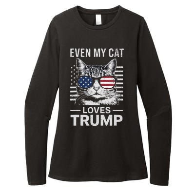 Cat Sunglasses Usa Flag Even My Cat Loves Trump Womens CVC Long Sleeve Shirt