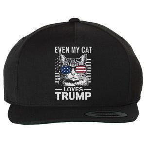 Cat Sunglasses Usa Flag Even My Cat Loves Trump Wool Snapback Cap