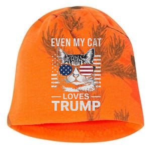 Cat Sunglasses Usa Flag Even My Cat Loves Trump Kati - Camo Knit Beanie