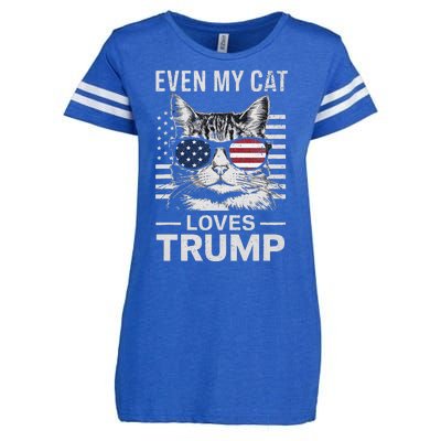 Cat Sunglasses Usa Flag Even My Cat Loves Trump Enza Ladies Jersey Football T-Shirt