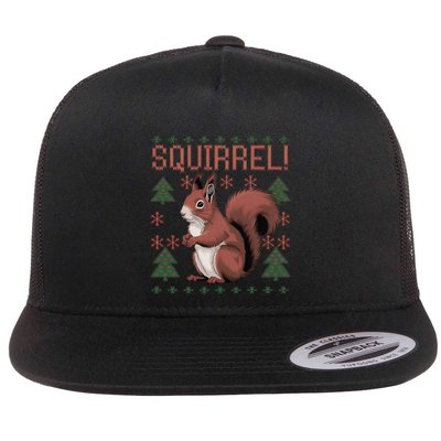 Cute Squirrel Ugly Xmas Pajama Squirrel Christmas Meaningful Gift Flat Bill Trucker Hat