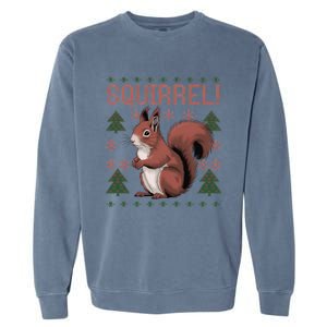 Cute Squirrel Ugly Xmas Pajama Squirrel Christmas Meaningful Gift Garment-Dyed Sweatshirt