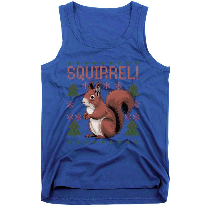 Cute Squirrel Ugly Xmas Pajama Squirrel Christmas Meaningful Gift Tank Top