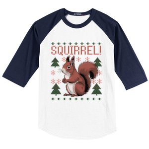 Cute Squirrel Ugly Xmas Pajama Squirrel Christmas Meaningful Gift Baseball Sleeve Shirt