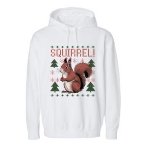 Cute Squirrel Ugly Xmas Pajama Squirrel Christmas Meaningful Gift Garment-Dyed Fleece Hoodie