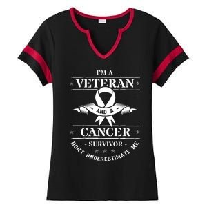 Cancer Survivor Veteran Chemotherapy Warrior Ladies Halftime Notch Neck Tee