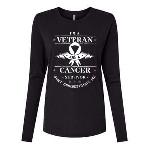 Cancer Survivor Veteran Chemotherapy Warrior Womens Cotton Relaxed Long Sleeve T-Shirt