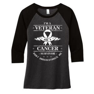 Cancer Survivor Veteran Chemotherapy Warrior Women's Tri-Blend 3/4-Sleeve Raglan Shirt