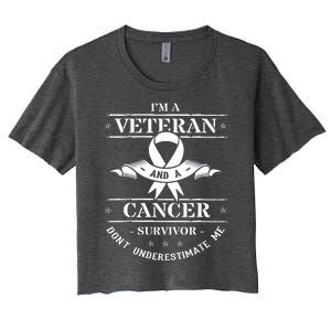 Cancer Survivor Veteran Chemotherapy Warrior Women's Crop Top Tee