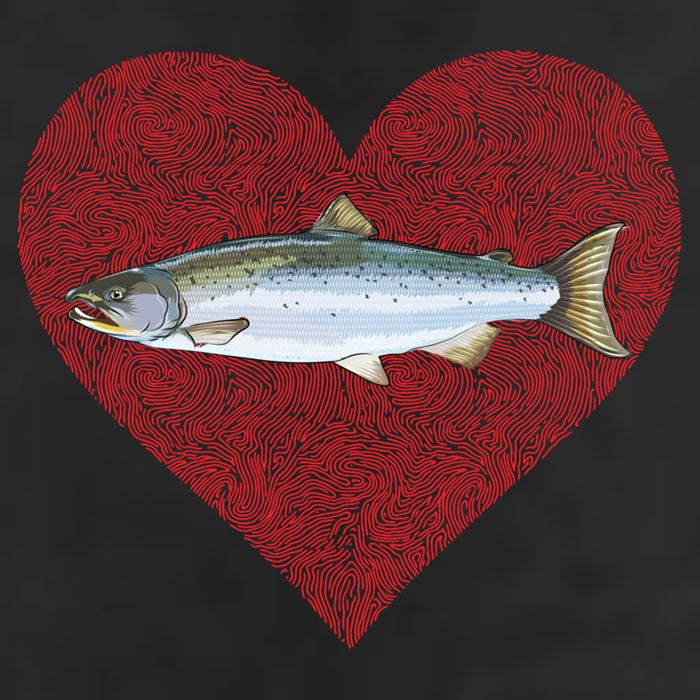 Coho Salmon Valentines Day Fish Love Fingerprint Meaningful Gift Cool Comfort Performance Bucket Hat