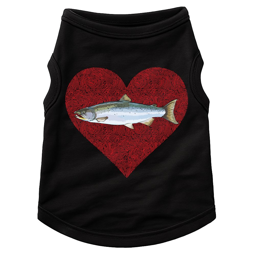 Coho Salmon Valentines Day Fish Love Fingerprint Meaningful Gift Doggie Tank