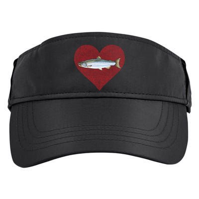 Coho Salmon Valentines Day Fish Love Fingerprint Meaningful Gift Adult Drive Performance Visor