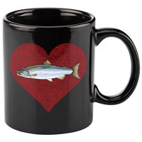 Coho Salmon Valentines Day Fish Love Fingerprint Meaningful Gift 11oz C Handle Ceramic Mug